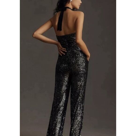 Anthropologie x Maeve Sequin Halter Jumpsuit Size 6 - Picture 8 of 10